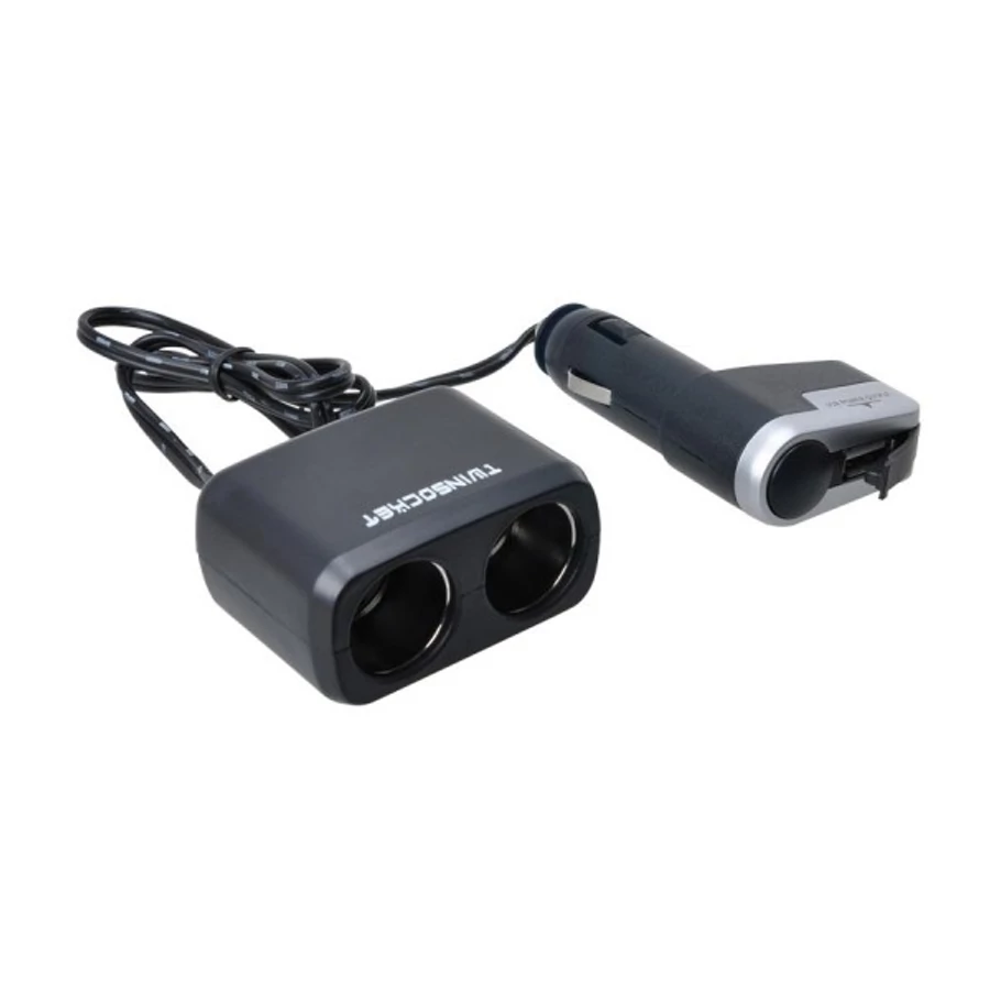Szivargyújtó elosztó 2-es 12/24V USB 