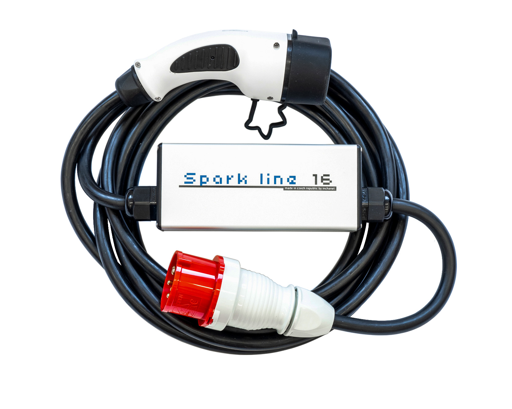 SPARK LINE 16 elektromos autó állítható otthoni töltő / (3x16A) 11kW / 5m Type2 kábellel