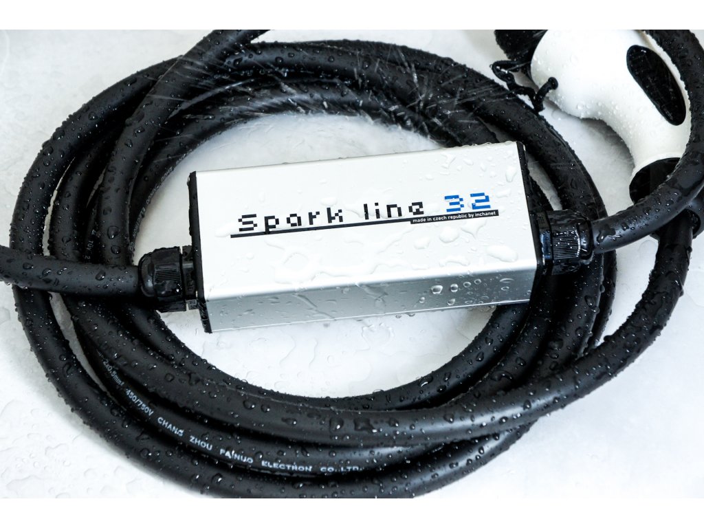 SPARK LINE 32 elektromos autó állítható otthoni töltő / (3x32A) 22kW / 5m Type2 kábellel 