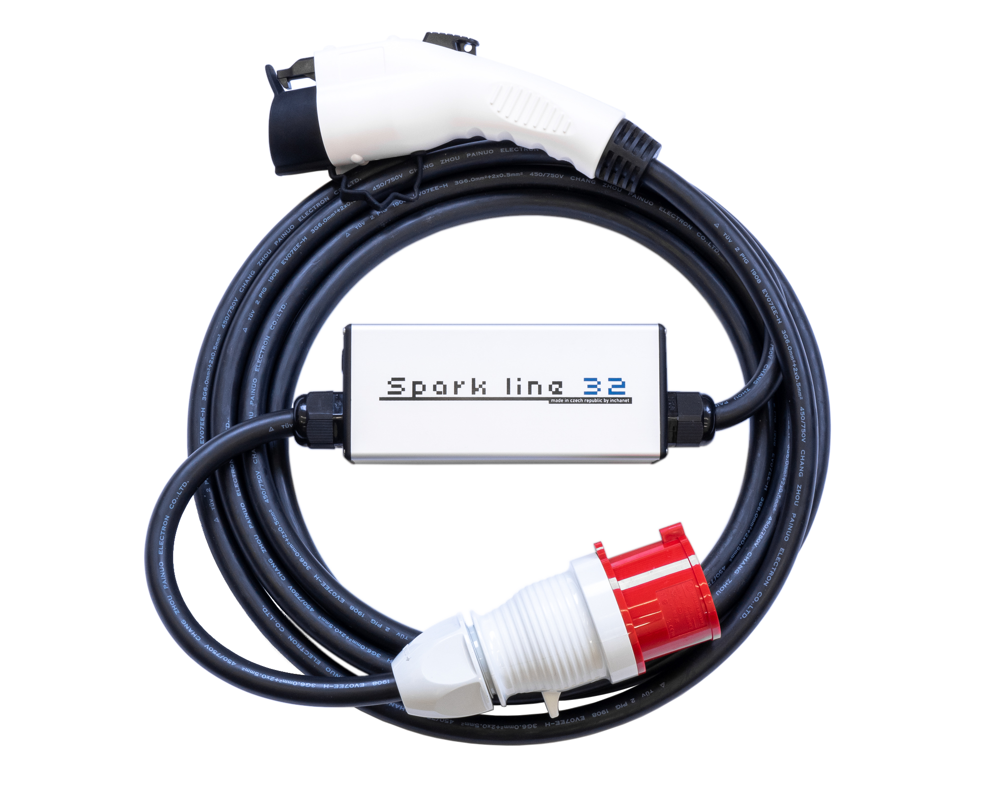 SPARK LINE 32 elektromos autó állítható otthoni töltő / (1x32A) 7,4kW / 5m Type1 kábellel