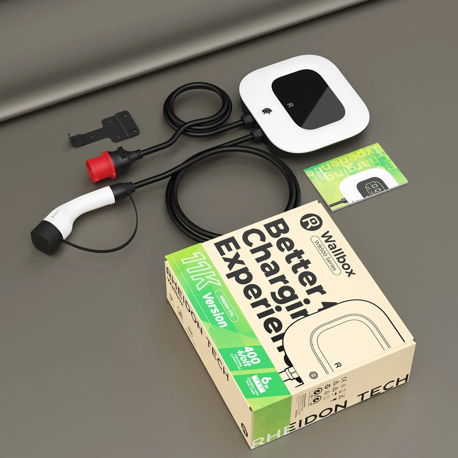 Rheidon Wallbox elektromos autó fali töltő csomag 22kW WB500-22K Plug & Play