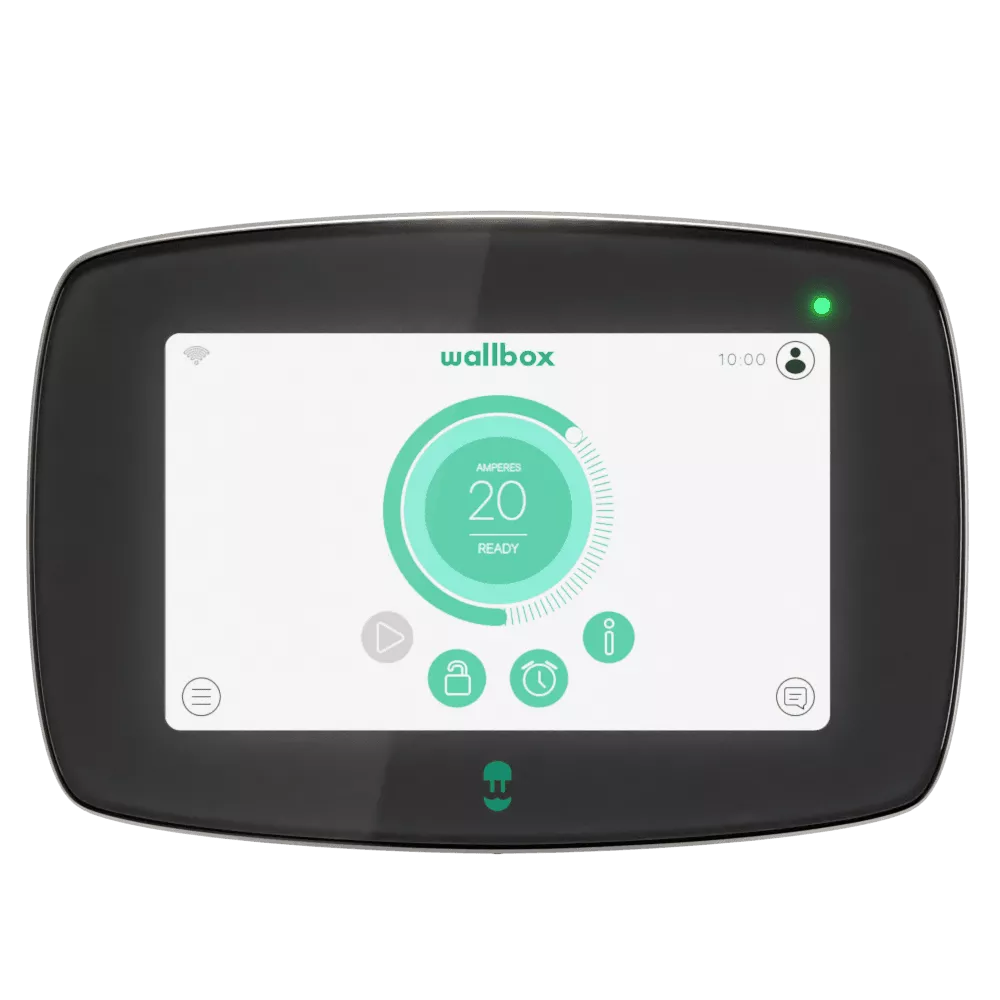 Elektromos autó fali töltő Wallbox Commander 2 22kW, fekete, 7m