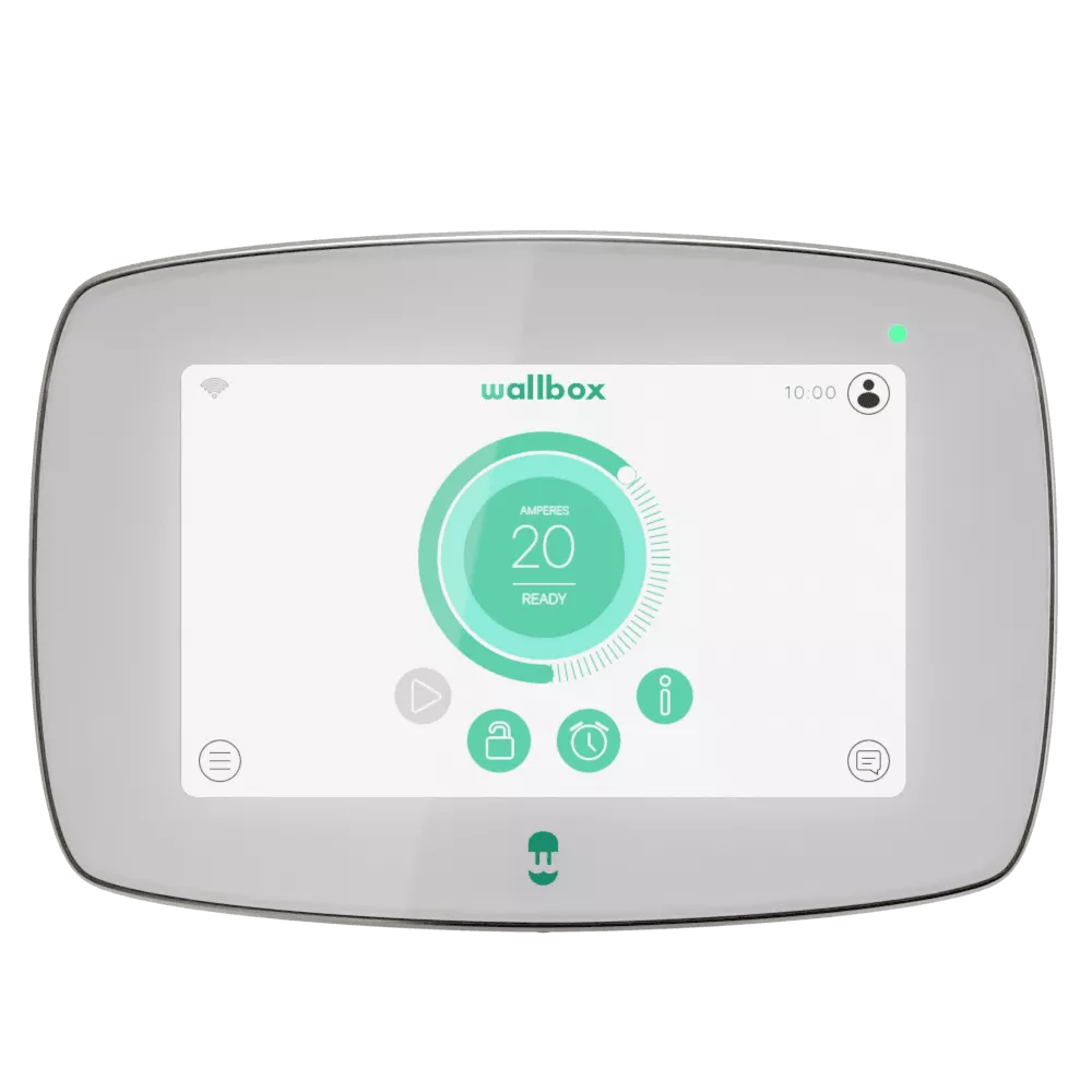Elektromos autó fali töltő Wallbox Commander 2 22kW, fehér, 7m