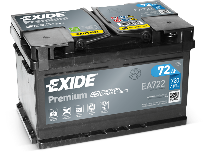 EXIDE Akkumulátor Exide Premium EA722 72Ah 720A J+