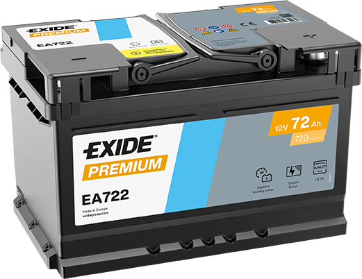 Akkumulátor Exide Premium EA722 72Ah 720A J+