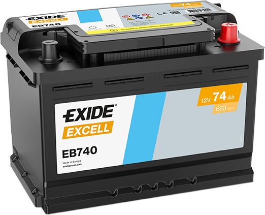 Akkumulátor Exide Excell EB740 74Ah 680A J+