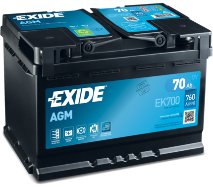 EXIDE Akkumulátor Exide Start-Stop AGM 70Ah 760A J+