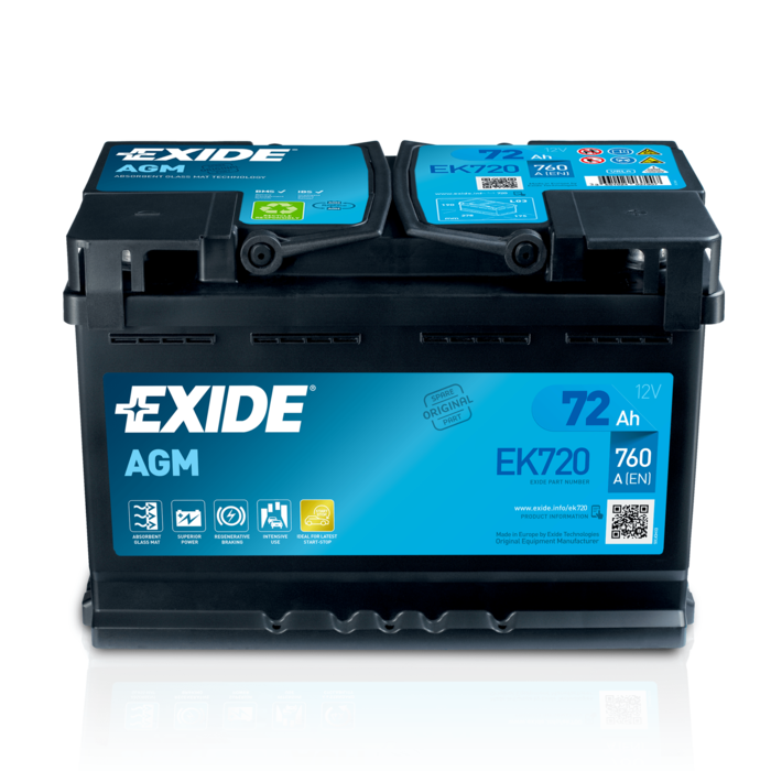 EXIDE Akkumulátor Exide Start-Stop AGM 72Ah 760A J+
