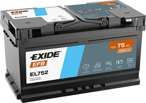 Akkumulátor Exide Start-Stop EFB 75Ah 730A J+