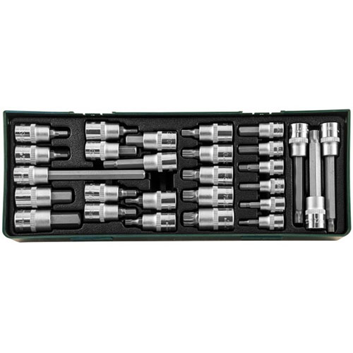 Tálcás BIT készlet 27 db-os 1/2"-3/8" 
