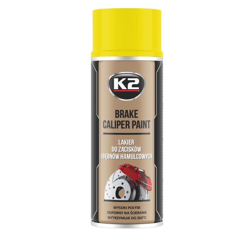LAKIER DO ZACISKÓW HAMULCOWYCH ŻÓŁTY 400ML K2 Brake Caliper Paint 400ml Yellow