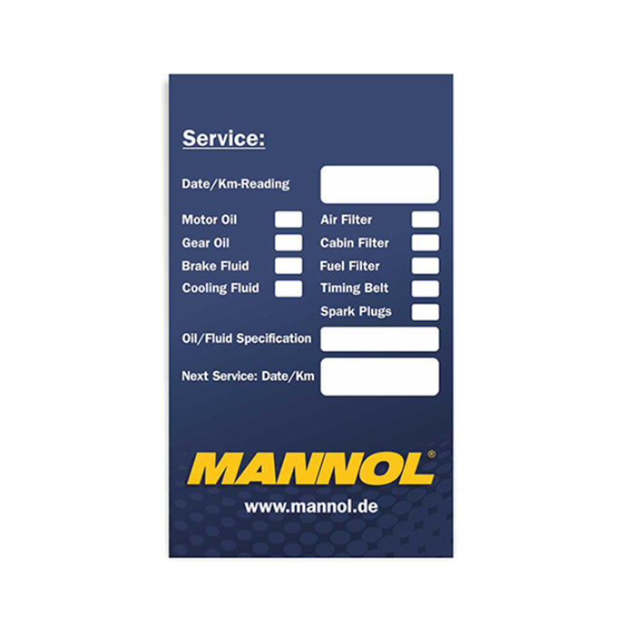 Olajcsere matrica MANNOL Oil Service Sticker 1804