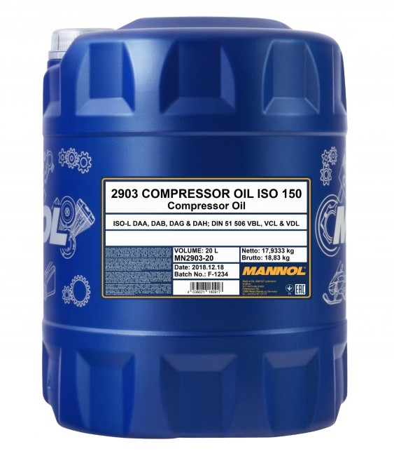 Kompresszor olaj 20L MANNOL Compressor Oil ISO 150 2903