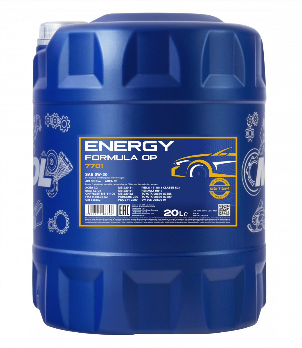 Motorolaj 5W-30 20L MANNOL Energy Formula OP 5W-30 7701