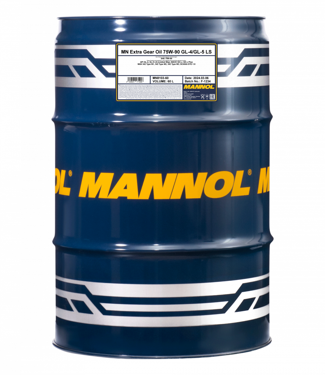 Váltóolaj 60L MANNOL Extra Gear oil 75W-90 GL-4/GL-5 LS 8103
