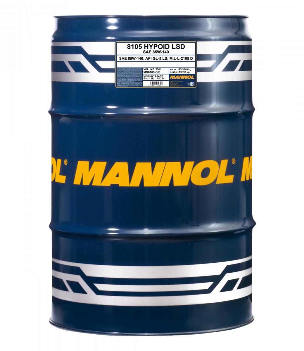 Váltóolaj 208L MANNOL Hypoid LSD 85W-140 GL-5 8105