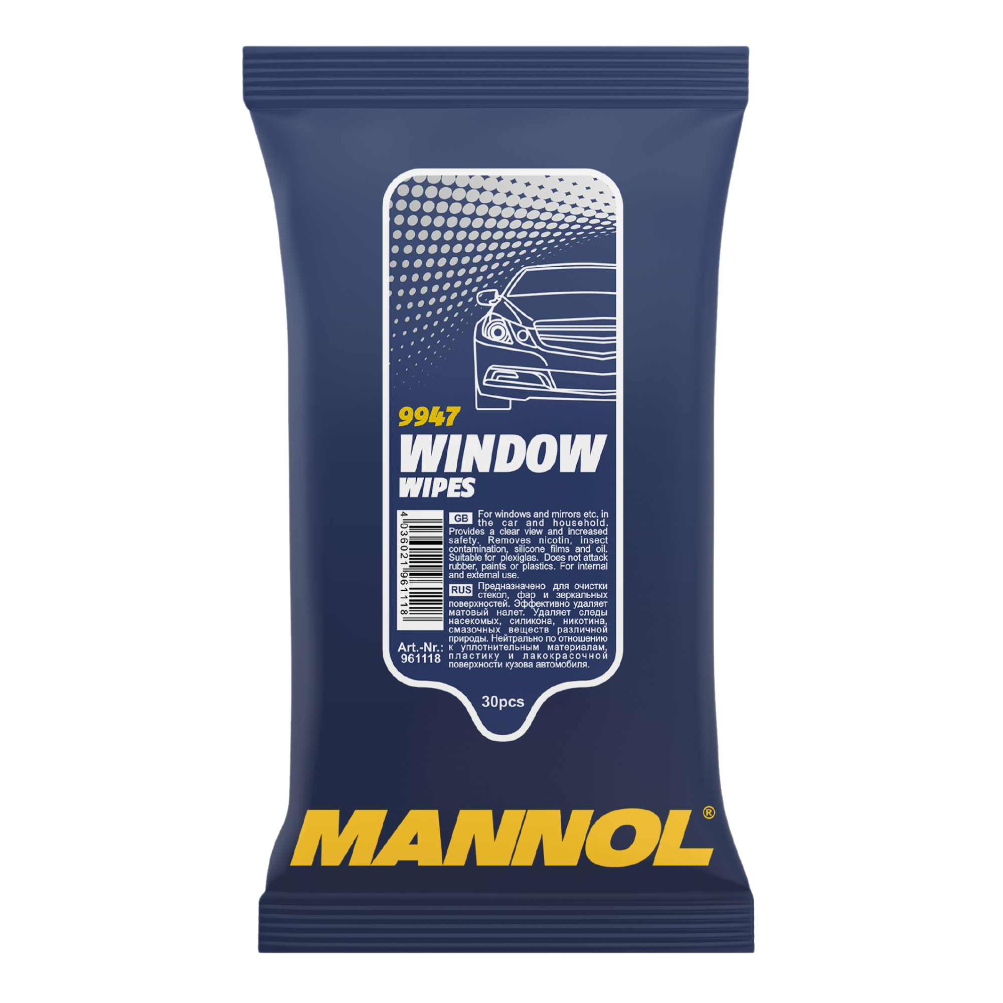 Üvegtisztító kendő MANNOL Window Wipes 9947