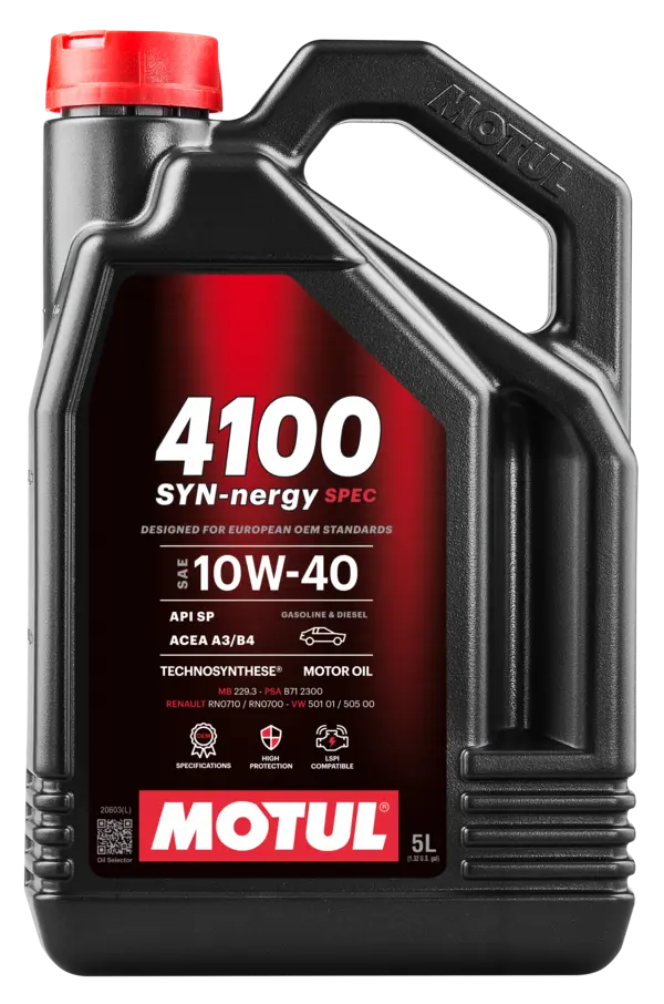 Motorolaj 10W-40 5L MOTUL 4100 SYN-nergy Spec 10W-40 5L