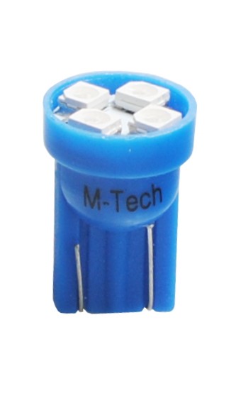 M-Tech, LED dióda, T10, 4x3528 SMD, Kék, 2db 