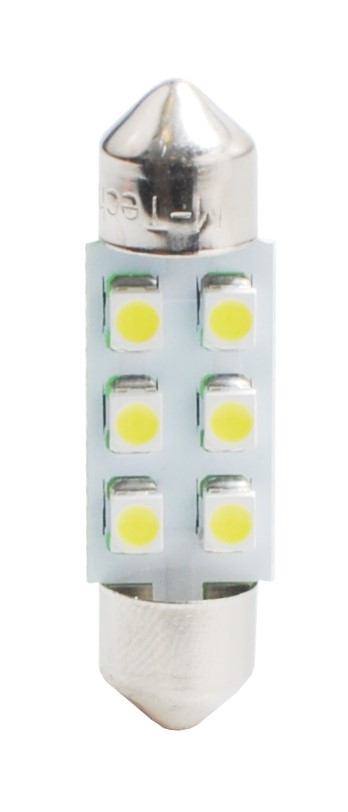 M-Tech C5W, C10W, szofita 36 mm LED 6 dióda fehér színű (pár) 
