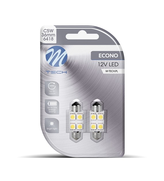 M-Tech Szofita LED 36mm 4x5050 SMD fehér színű (pár)