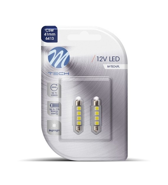M-Tech Szofita LED 41mm 4x5050 SMD Can-Bus fehér színű (pár)