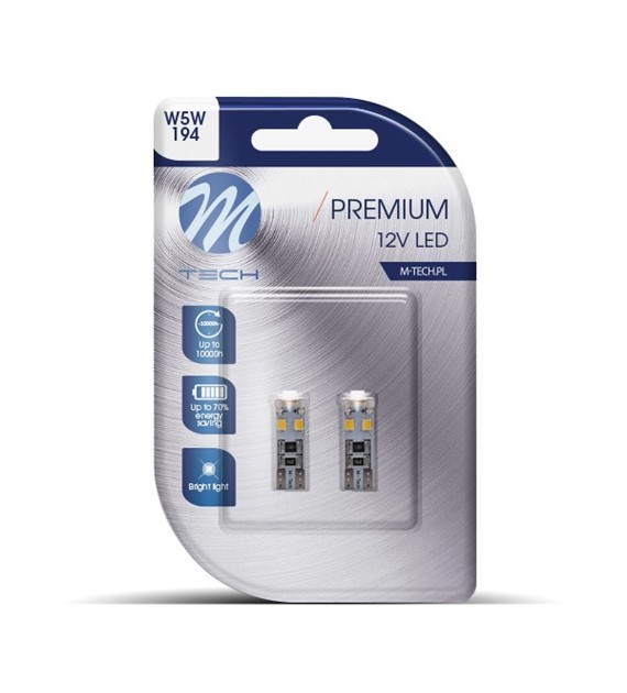 M-Tech T10 LED P 8x3528 SMD Can-Bus fehér színű (pár)