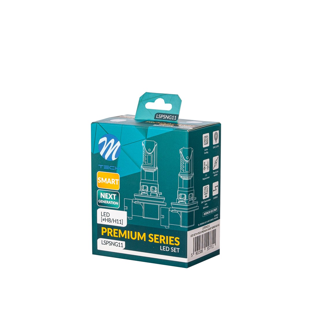 M-Tech, Premium series NG, Okos LED izzó, H11, Aktív hűtéssel, 6000K, 70W 