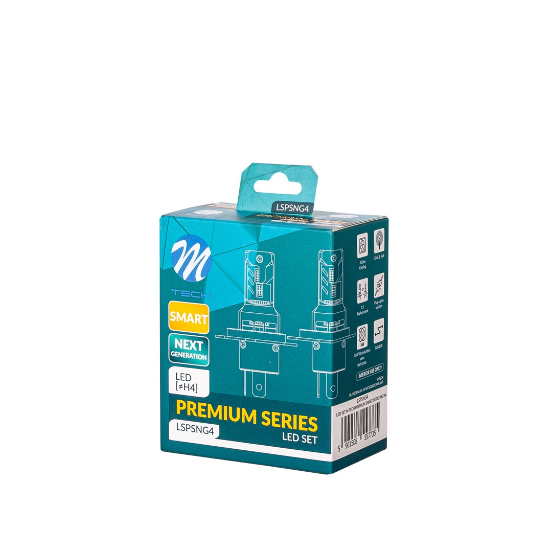 M-Tech, Premium series NG, Okos LED izzó, H4, Aktív hűtéssel, 6000K, 70W 