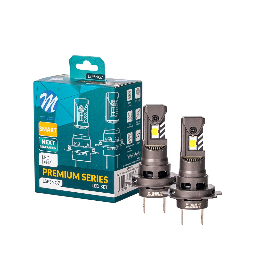 M-Tech, Premium series NG, Okos LED izzó, H7, Aktív hűtéssel, 6000K, 70W 