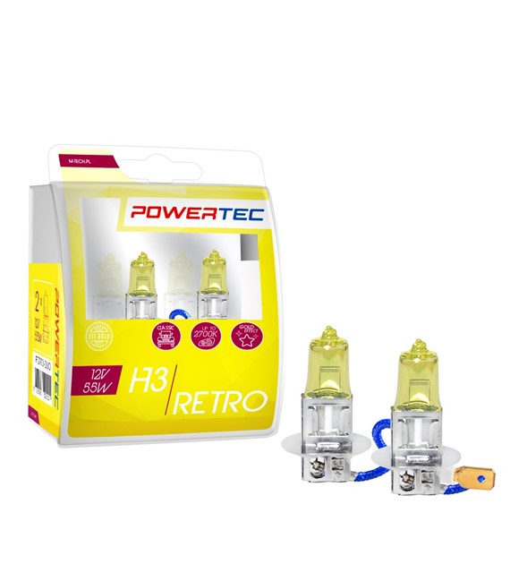M-Tech Powertec Retro H3 12V DUO sárga
