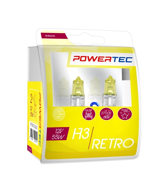 M-Tech Powertec Retro H3 12V DUO sárga 