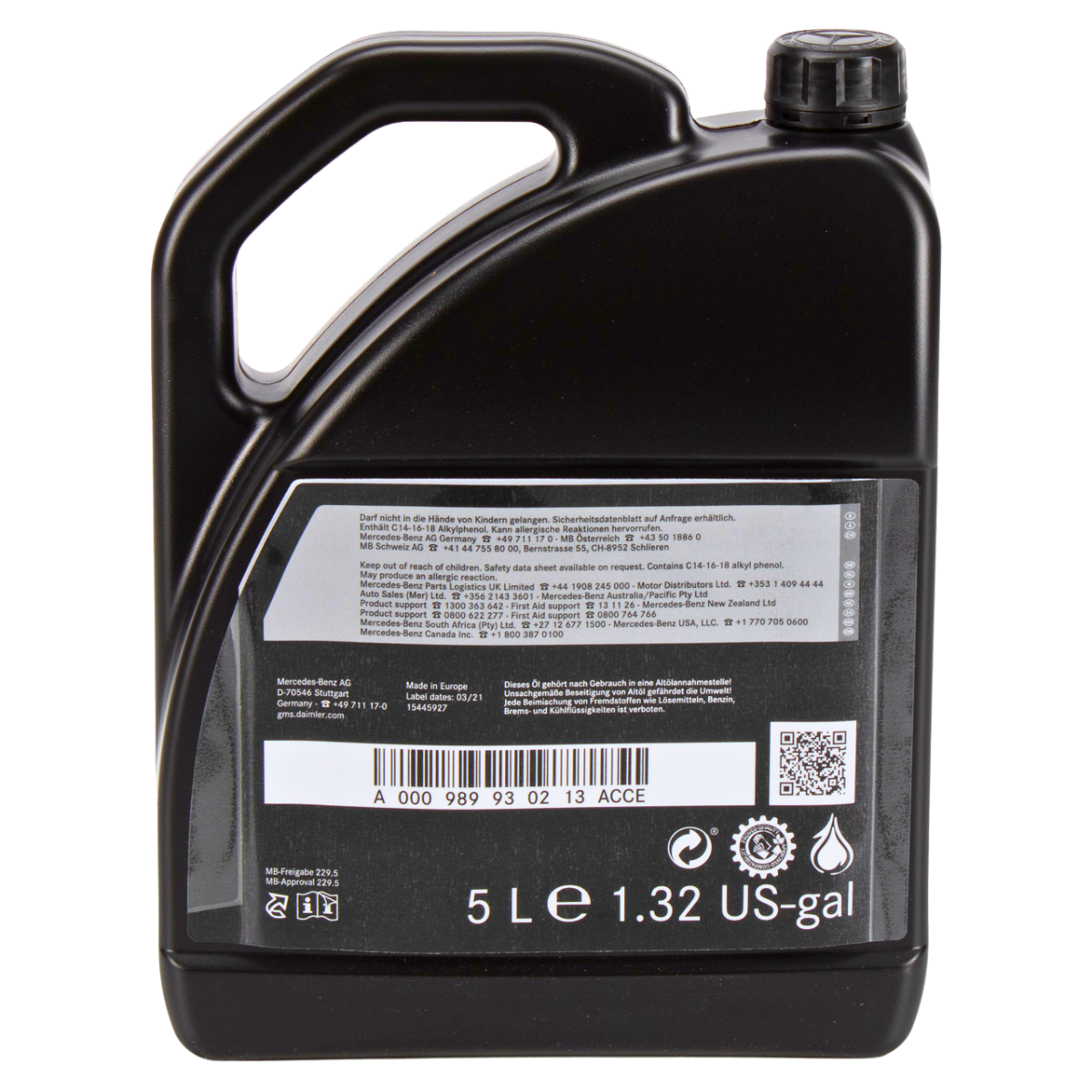 Motorolaj 0W-40 5L Mercedes-AMG High Performance Engine Oil