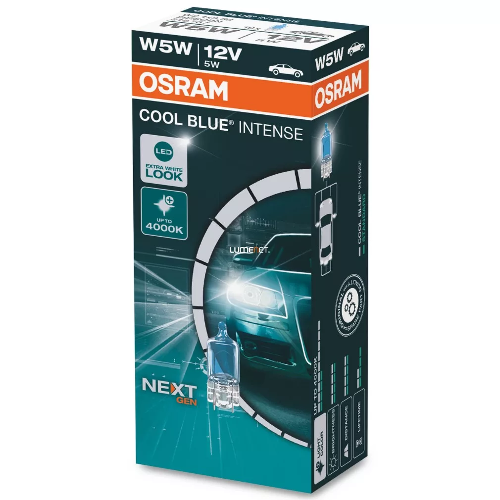 OSRAM W5W Cool Blue Intense Next Generation, 12V,5W, W2.1x9.5d Duo Blistr -  Car Bulb