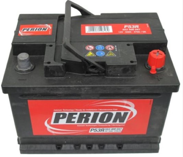 Perion - 12v 53ah - autó akkumulátor - jobb+ *alacsony 