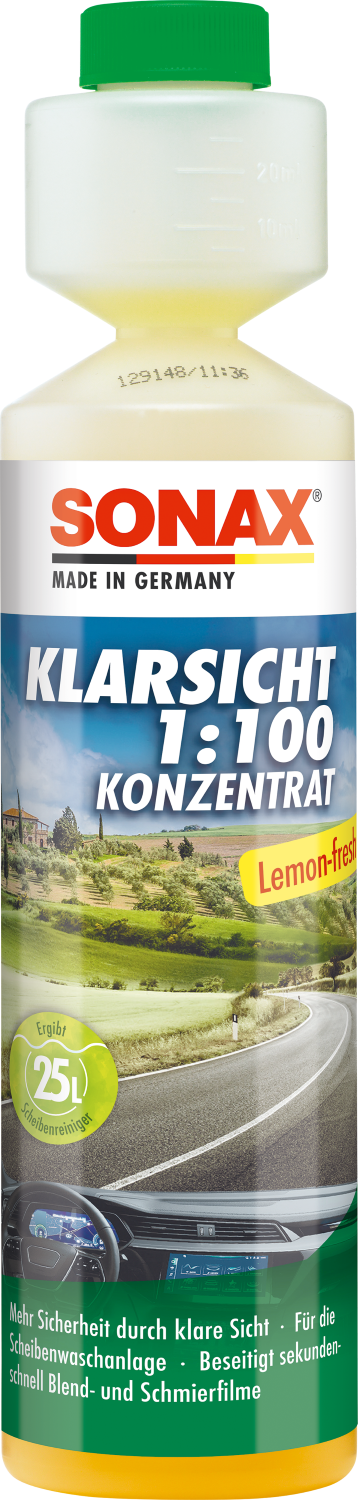 Nyári szélvédőmosó Sonax KlarSicht Lemon Fresh 1:100 koncentrátum