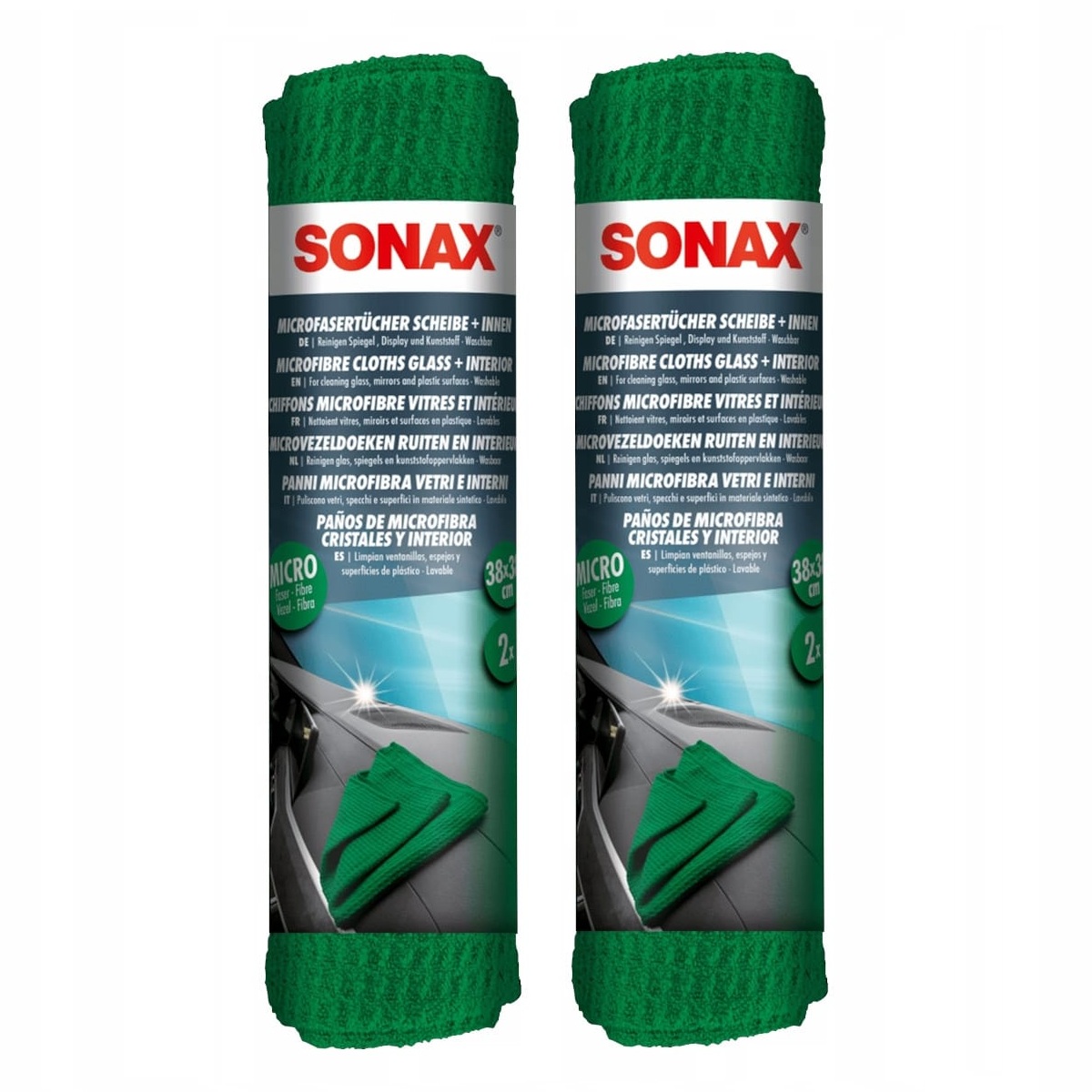 Sonax Microfasertücher Plus Innen+Scheibe Belső Mikroszálas Kendő 2db