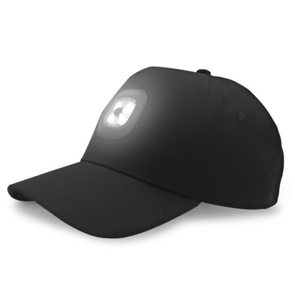 SAPKA Baseball sapka újratölthető LED lámpával fekete