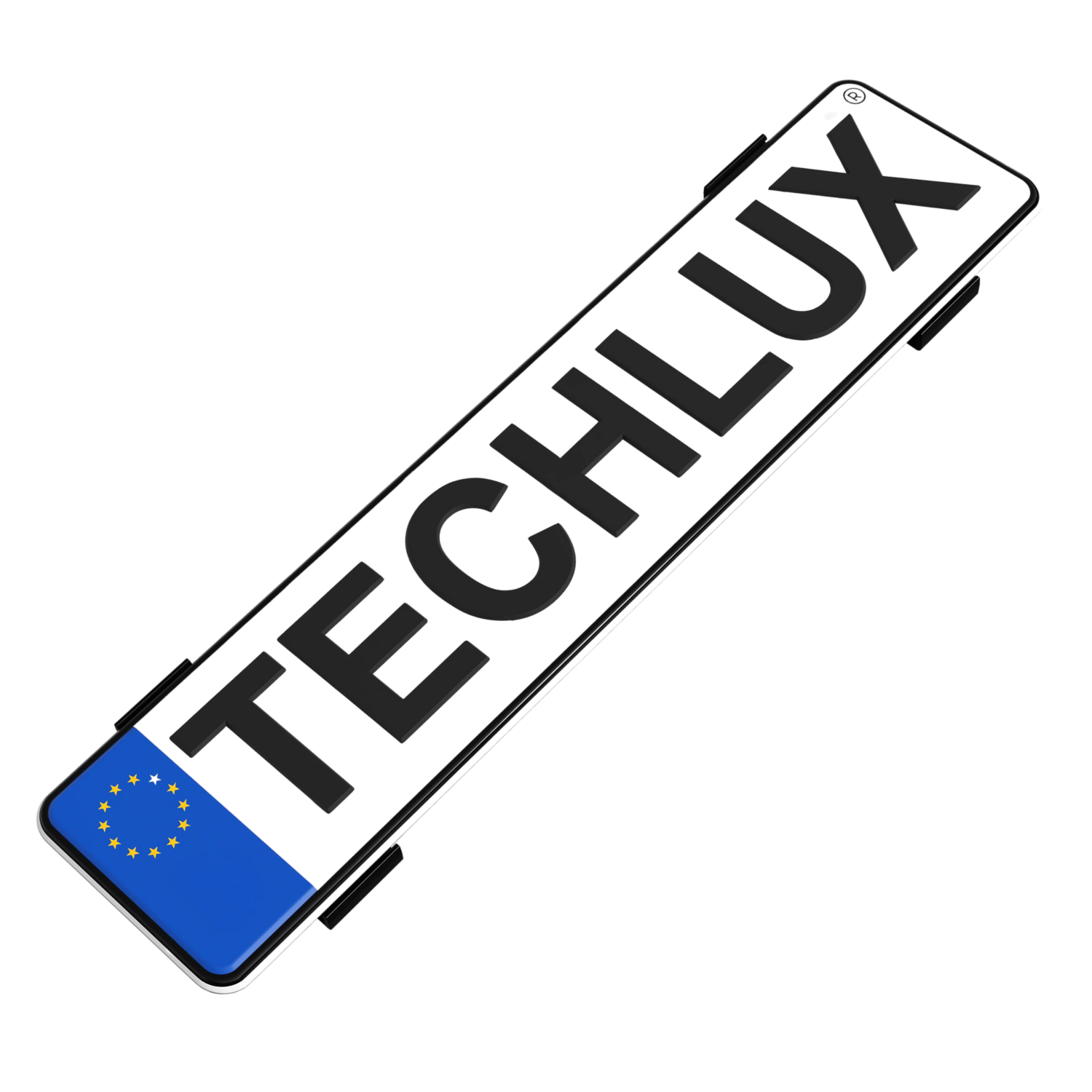 Láthatatlan rendszámtábla tartó fekete |Techlux P3 keretnélküli rendszámtábla tartó