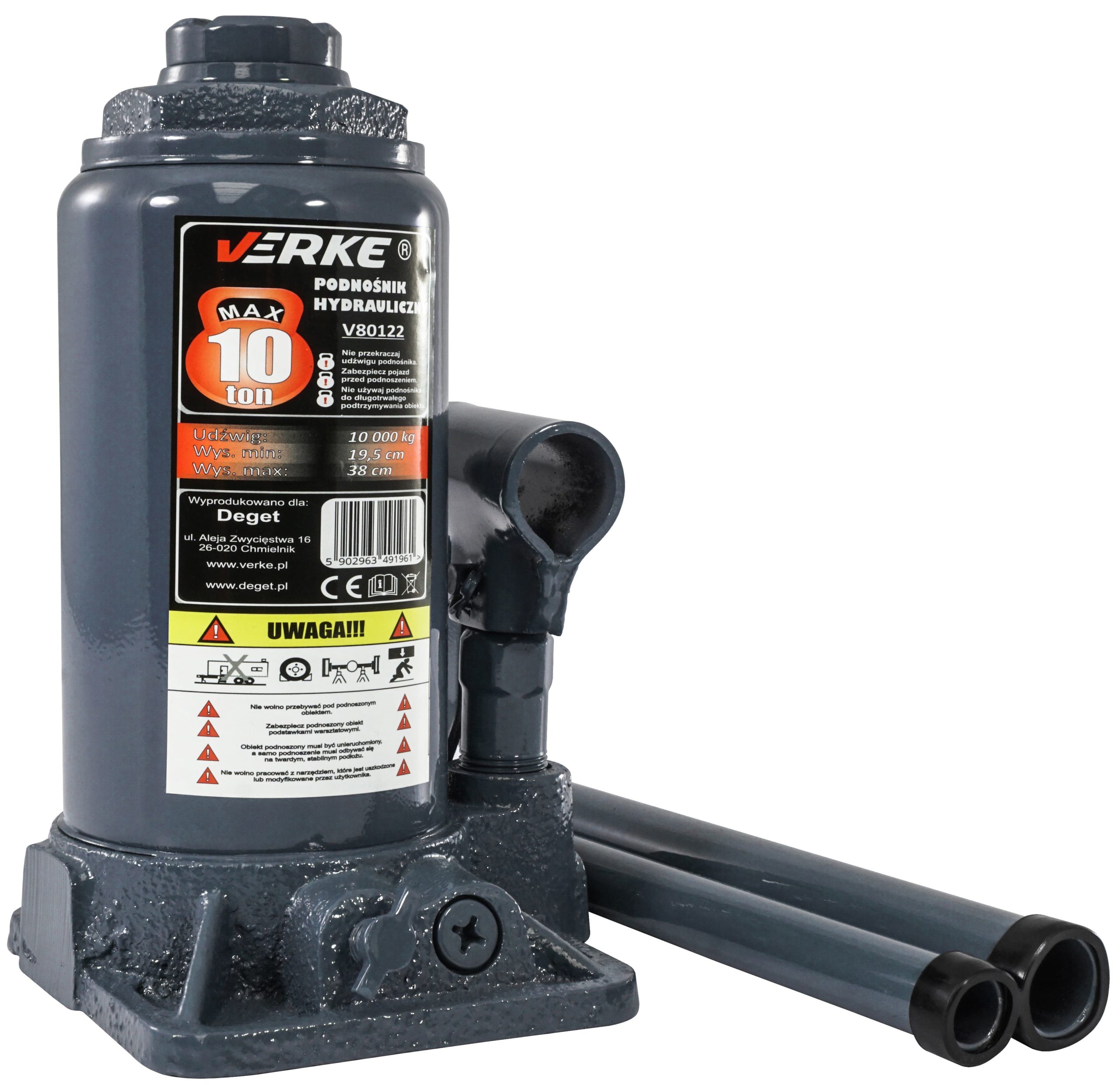 Emelő hidraulikus 10T 195-385mm palack emelő