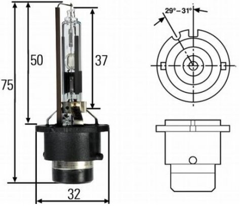 Izzó Xenon D2R 12/24V 35W