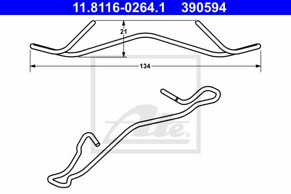 ATE Molla Per Pinza Freno 11.8116-0339.2 – Set Da 2 Pezzi, Sostituisce 34 11 6 776 526