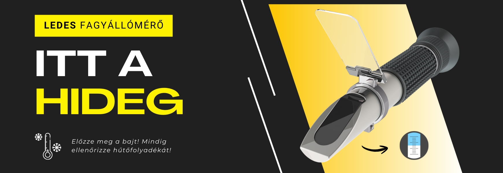 Optikai LED-es fagyállómérő, szélvédőmosó, adblue