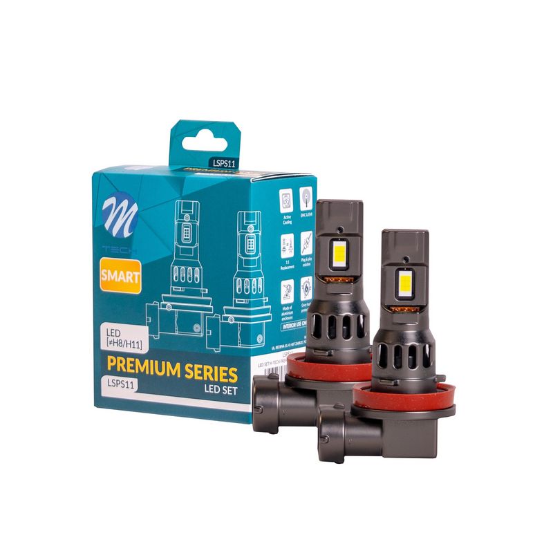 M-Tech, Premium series NG, Okos LED izzó, H11, Aktív hűtéssel, 6000K, 70W 