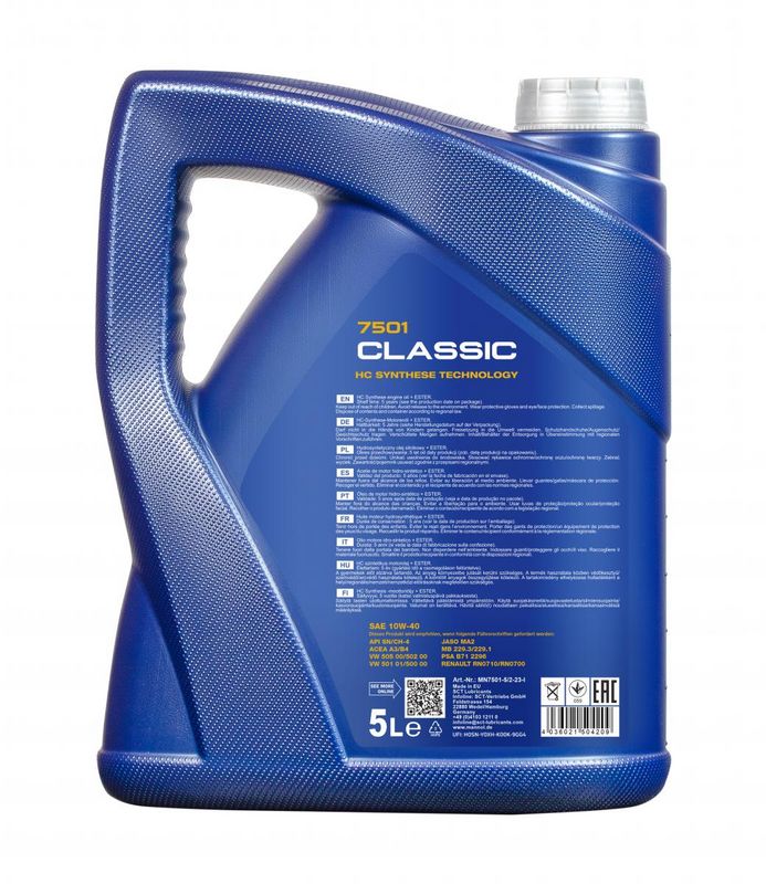 Motorolaj 10W-40 5L MANNOL Classic 10W-40 7501