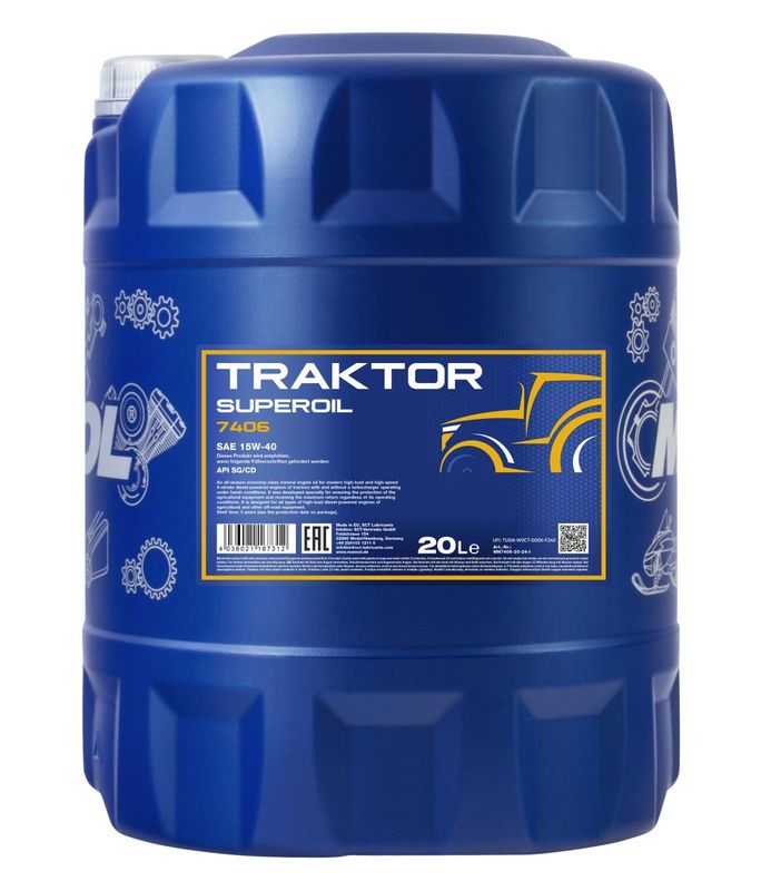 Motorolaj 15W-40 20L MANNOL Traktor Superoil 15W-40 7406