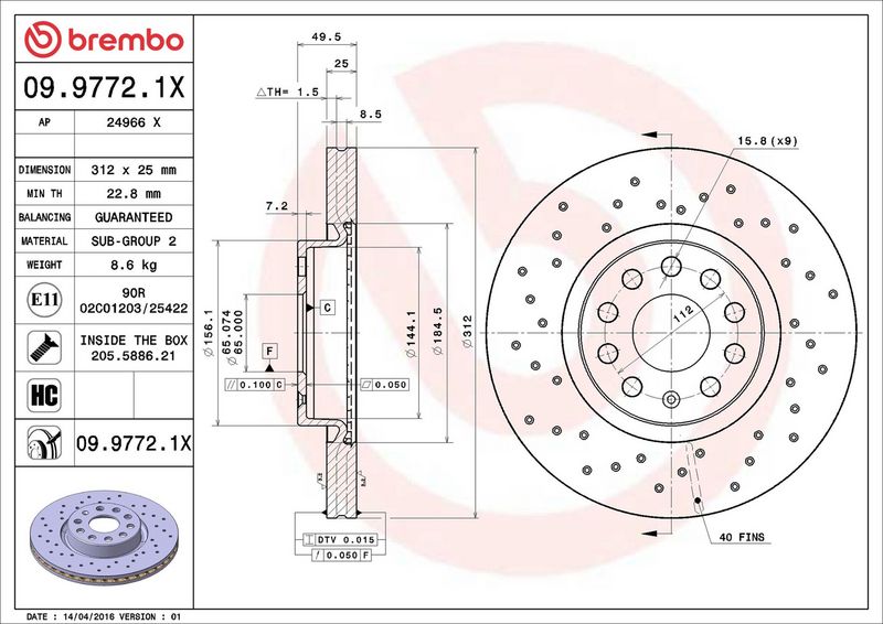 Brembo XTRA féktárcsa 