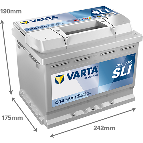Akkumulátor VARTA DYNAMIC SLI 12V 56Ah 480A Jobb+