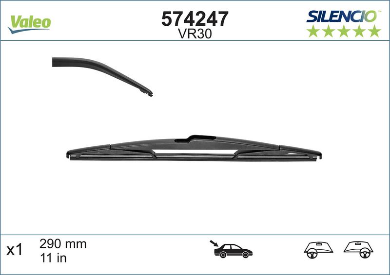 Ablaktörlő lapát Valeo Silencio VM30