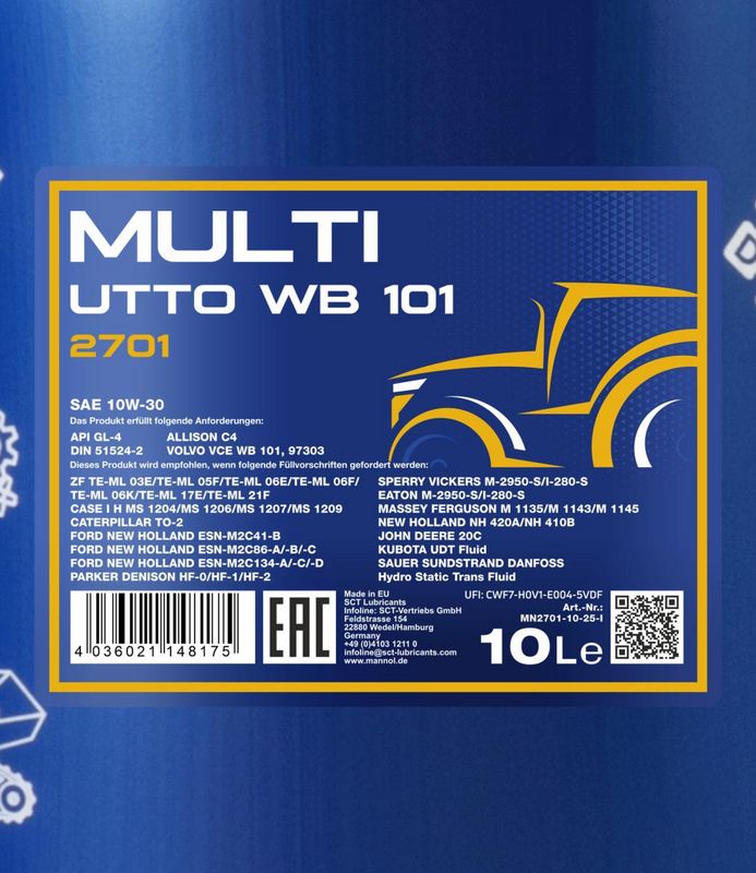 Motorolaj 10L MANNOL Multi UTTO WB 101 2701